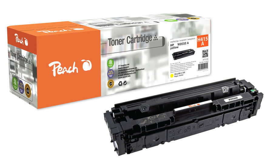 Image of Peach H415A Tonermodul ye ersetzt HP No. 415A, W2032A für z.B. HP Color LaserJet Enterprise MFP M 480 f, HP Color LaserJet Pro MFP M 479 dwbei 3ppp3 Peach online Shop