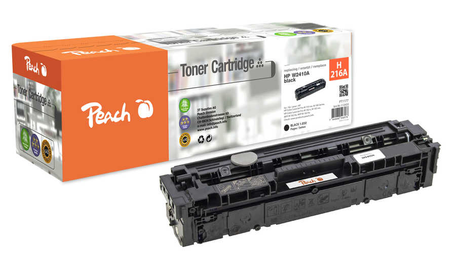 Image of Peach H216A Tonermodul bk ersetzt HP No. 216A, W2410A für z.B. HP Color LaserJet Pro M 182 nw, HP Color LaserJet Pro MFP M 183 fwbei 3ppp3 Peach online Shop