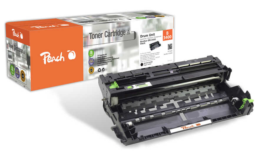 Peach B3400 Trommeleinheit bk ersetzt Brother DR-3400 für z.B. Brother DCPL 5500 DN, Brother DCPL 6600 DW, Brother HLL 5000 D, Brother HLL 5100 DN