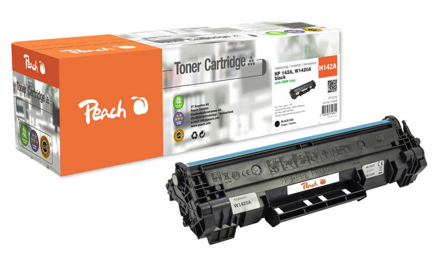 Peach HP 142 A Toner bk ersetzt HP No. 142A, W1420A für z.B. HP LaserJet MFP M 140 w, HP LaserJet M 109, HP LaserJet M 1