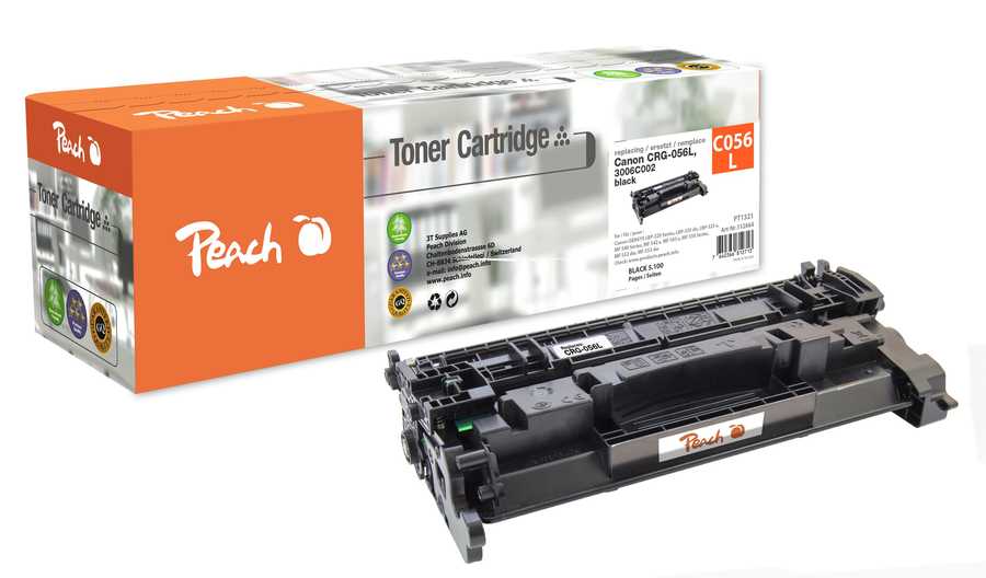 Peach HP 056 LBK Toner bk ersetzt Canon CRG-056L BK für z.B. Canon iSENSYS LBP -320, Canon iSENSYS LBP -325 dn, Canon iSENSYS LBP -325 x