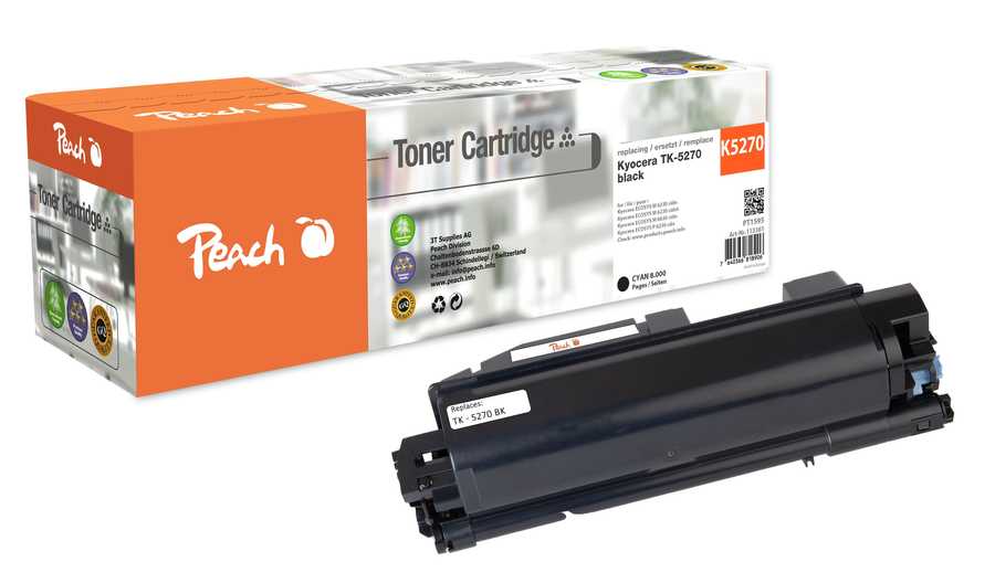 Image of Peach K5270 K Toner bk ersetzt Kyocera TK-5270K für z.B. Kyocera ECOSYS M 6230 cidn, Kyocera ECOSYS M 6230 cidnt, Kyocera ECOSYS M 6630 cidn
