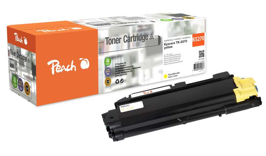 Image of Peach K5270 Y Toner ye ersetzt Kyocera TK-5270Y für z.B. Kyocera ECOSYS M 6230 cidn, Kyocera ECOSYS M 6230 cidnt, Kyocera ECOSYS M 6630 cidn